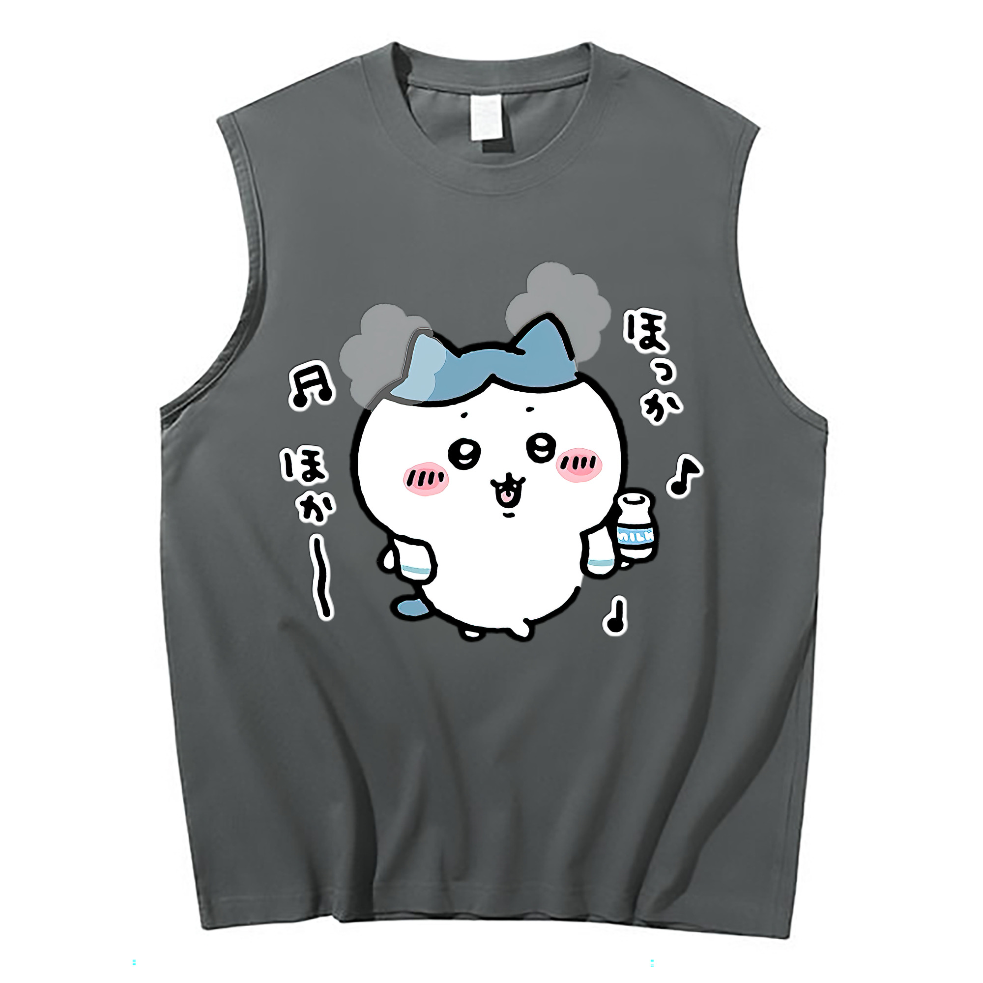 （画像用） ちいかわ ハチワレ Chii-kawa hachiware コットン100％タンクトップ（フロントプリント）